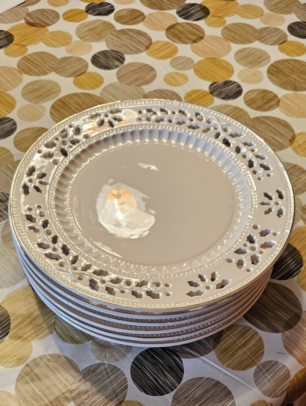 Vintage Formalities By Baum Bros. Porcelain Holiday Dinner Plates - Set of 6